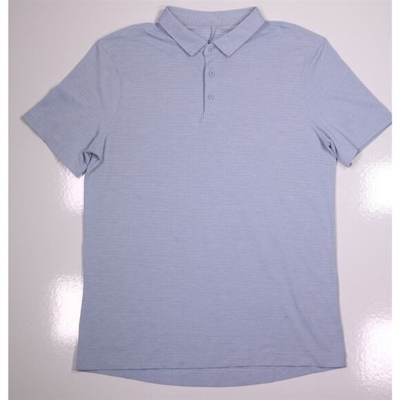 Lululemon Men's Evolution Polo Light Blue Tonestripes Performance Golf Shirt~ S - Picture 1 of 5